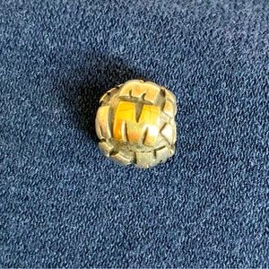 Pandora silver charm with gold M